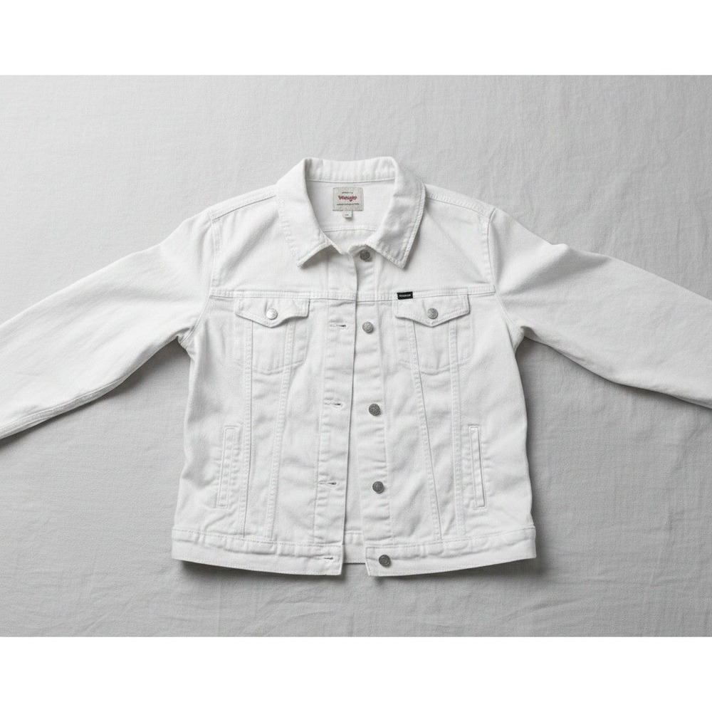 Wrangler 75th Anniversary Jacket Women Large White Denim‎ Trucker Western